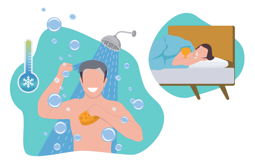 Man die een koude douche neemt